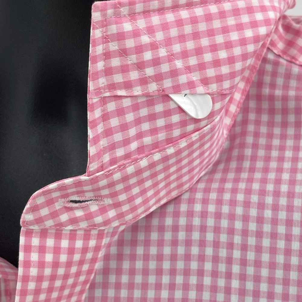 J Crew Pink & White Gingham Slim Performance‎ L/S Dress Shirt AS989 Men’s XL NWT - Picture 5 of 10